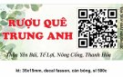 Rượu quê Trung Anh, xã Tế Lợi, đậm đà hương vị quê Thanh